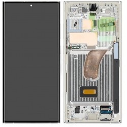 LCD Display Service Pack Galaxy S23 Ultra G918 mit Rahmen GH82-30465B - Cremebeige