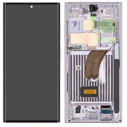 LCD Display Service Pack Galaxy S23 Ultra G918 mit Rahmen GH82-30465D - Lila