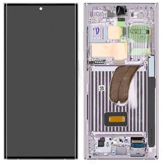 LCD Display Service Pack Galaxy S23 Ultra G918 mit Rahmen GH82-30465D - Lila