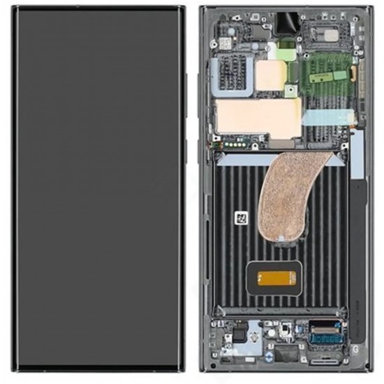 LCD Display Service Pack Galaxy S23 Ultra G918 mit Rahmen GH82-30465E – Graphit (Grau)
