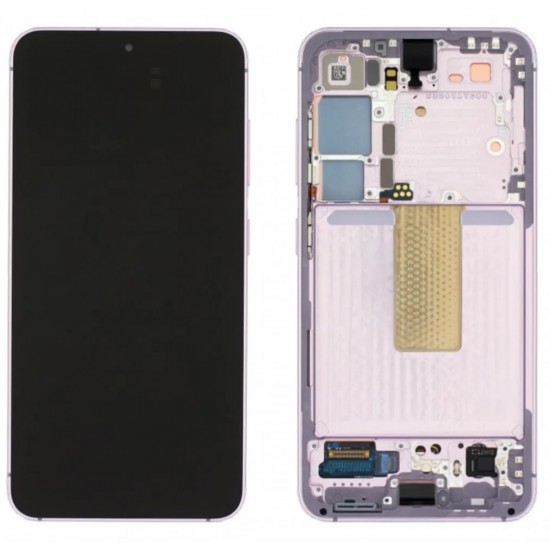 LCD Display Service Pack Galaxy S23 G911 mit Rahmen GH82-30480D - Lila/Pink